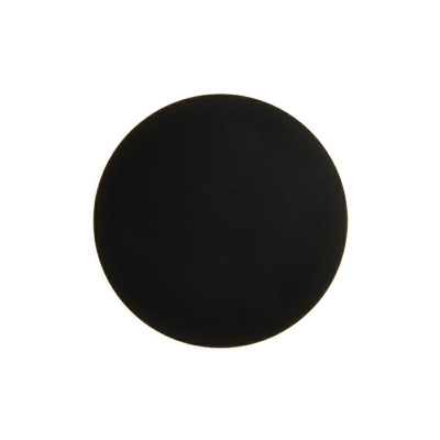 Modern Style Round Disc Wall Mount Light Metal 1-Light Sconce Light Fixture in Black