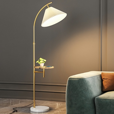 Nordic Simple Style Floor Lamp Single Bulb with Fabric Shade Floor Lighting
