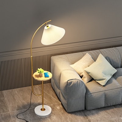 Single Head Floor Light Ultra-Contemporary Style Metal with Fabric Shade Floor Lamp