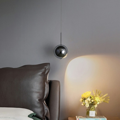 Spherical Shape Pendant Lighting Metal & Glass LED Hanging Light Fixture
