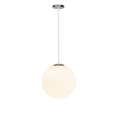 White Ball Hanging Lamp Kit Modern Style Glass 1 Light Pendant Light