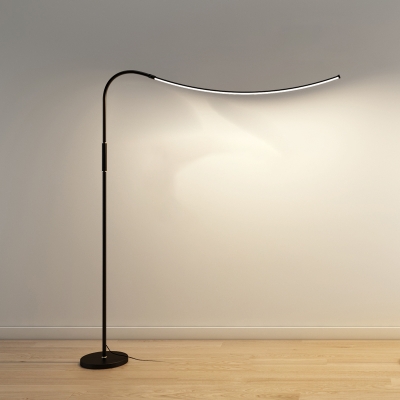 1-Light Standing Lamp Contemporary Style Linear Shape Metal Floor Lights