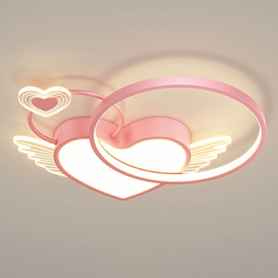 Acrylic Shade Flush Mount Light Fixture Heart-Like LED Flush Mount Ceiling Light Fixture
