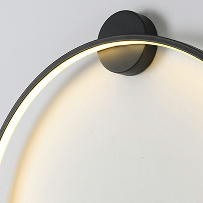 Circle Shape Wall Mount Light Fixture LED with Silicone Lampshade Wall Light Sconce in Black