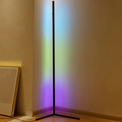 Contemporary Floor Lamp 1 Light Linear Metal Floor Lamp for Bedroom
