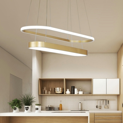 Contemporary Style Chandelier Lamp Metal Geometric Chandelier Light