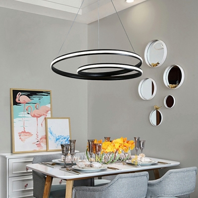 Contemporary Style Chandelier Lighting Kit Aluminium Hanging Lamps for Dining Room