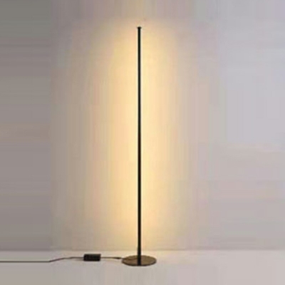 Cylinder Led Lights Modern Style Metal 1-Light Floor Light in Black