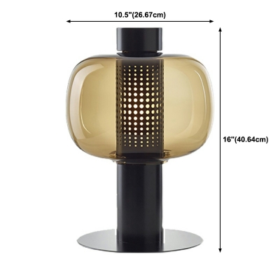 Drum Glass Night Table Lamps Metal Contemporary Minimalism Table Lamp for Bedroom