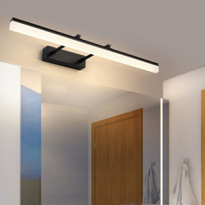 LED Minimalist Wall Light Strip Shape Wrought Iron Wall Sconces for Bathroom