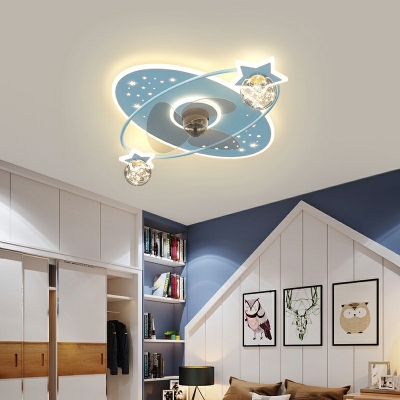LED Star Flushmount Fan Lighting Fixtures Dining Room Bedroom Flush Mount Fan Lighting