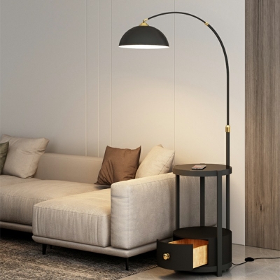 Metal Floor Lighting Single Light Contemporary Style Floor Lamp for Living Room