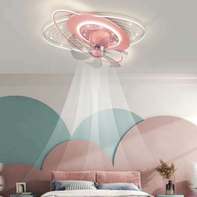 Modern LED Cartoon Flushmount Fan Lighting Fixtures Children's Room Dining Room Flush Mount Fan Lighting