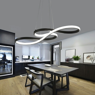 Modern Spiral 1 Light Chandelier Lamp Aluninum Chandelier Light for Dining Room