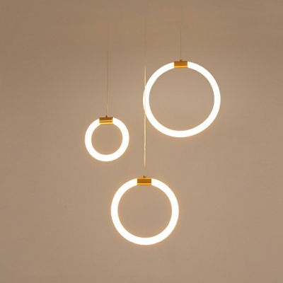 Nordic Postmodern Style Simple Chandelier Glass Brass Material Pendant Light