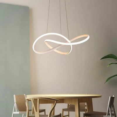 Spiral 1 Light Chandelier Lamp Modern Rubber Chandelier Light for Dining Room