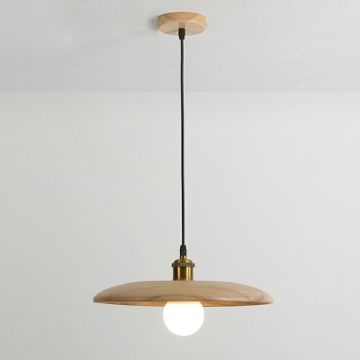 Wood Pendant Lighting Fixture Single Bulb Hanging Pendant Light