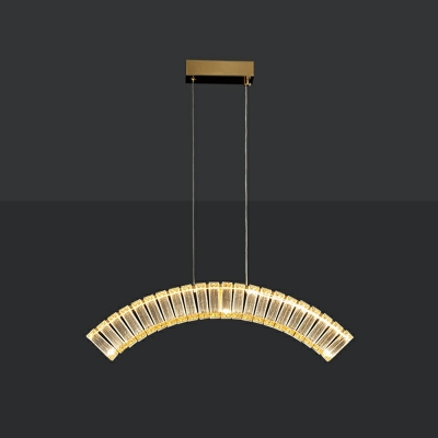 1-Light Island Pendants Modern Style Linear Shape Crystal Chandelier Lighting