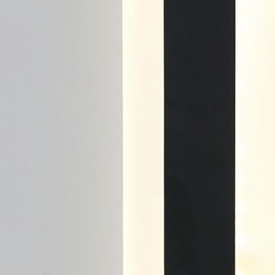 1 Light Rectangular Wall Mount Lighting Modern Metal Wall Sconce Lights in Black