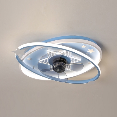 LED Flushmount Fan Lighting Fixtures Children's Room Dining Room Flush Mount Fan Lighting