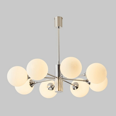 Modern Chandelier Lamp Sputnik White Glass Chandelier Light for Dining Room