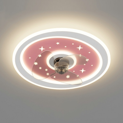 Modern LED Creative Flushmount Fan Lighting Fixtures Children's Room Dining Room Flush Mount Fan Lighting