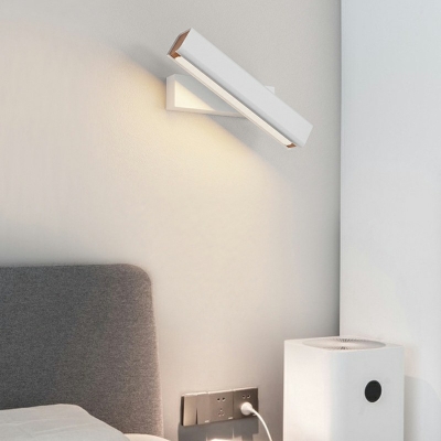 Modern Rectangular Wall Lamp 1 Light Metal Adjustable Wall Light for Bedroom