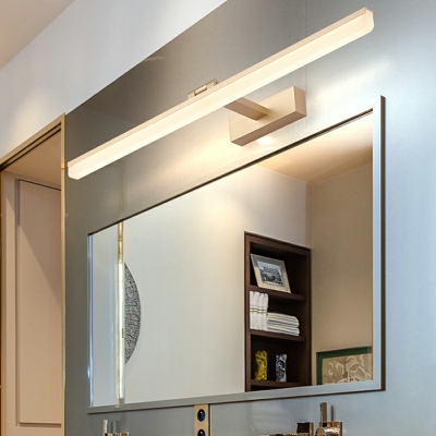 1 Light Metal Vanity Lamp Linear Armed Wall Vanity Light for Bathroom