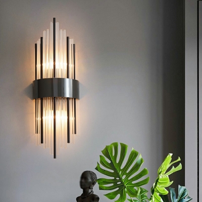 2-Light Sconce Lights Contemporary Style Geometric Shape Metal Wall Mount Light