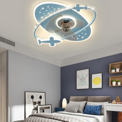 2 Lights Kids Style Ceiling Fan Starry Sky Acrylic Ceiling Fan