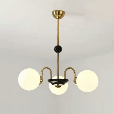 Contemporary Style Chandelier Lamp White Glass Chandelier Light