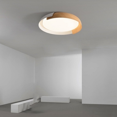 Japanese Style Log Grain Ceiling Light Modern Minimalist Ceiling Mounted Fixture for Bedroom