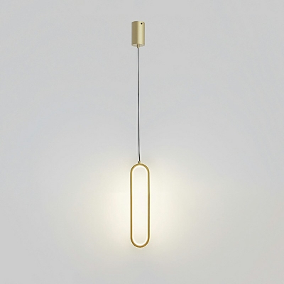 LED Minimalist Hanging Pendant Strip Shape Wrought Iron Pendant Light