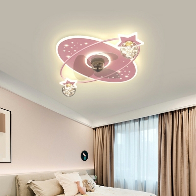 LED Star Flushmount Fan Lighting Fixtures Dining Room Bedroom Flush Mount Fan Lighting