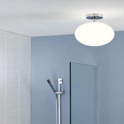Modern Minimalist Glass Ceiling Light LED Semi Flush Mount for Porch Bathroom