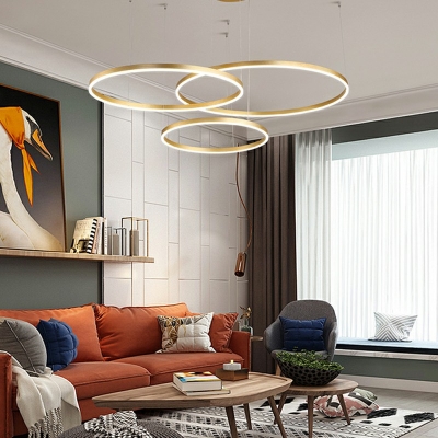 Modern Personality Ring Pendant Light Fixture Living Room Bedroom Dining Room Chandelier Lighting Fixtures