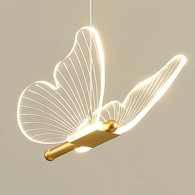 Modern Simple Down Lighting Butterfly Shape Suspension Pendant for Living Room