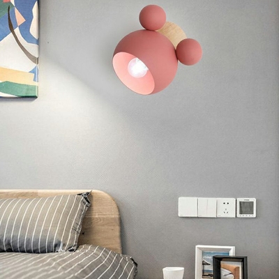 Modern Style Macaron Wall Light 1 Light Metal Wall Light for Bedroom