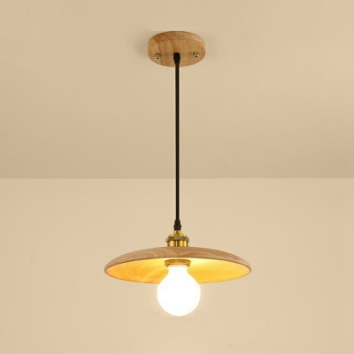 Modern Style Simple Single Chandelier Wooden Pendant Light for Living Room