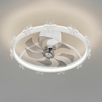 Simple Round Flush Mount Ceiling Light Fixture Acrylic Flush Fan Light Fixtures