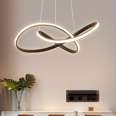 Spiral Chandelier Lamp Modern Style Metal Chandelier Light for Dining Room