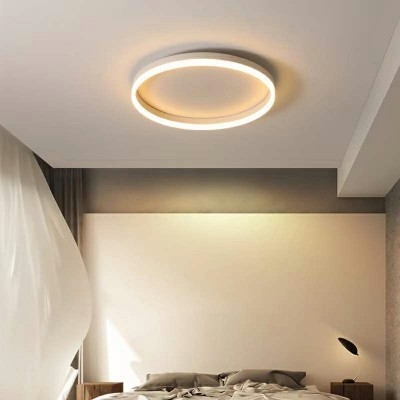 1 Light Flush Light Contemporary Round Acrylic Flush Mount for Bedroom