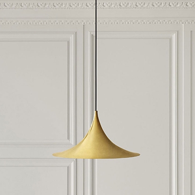 1 Light Postmodern Pendant Lighting Metal Trumpet Shaped Hanging Lamp
