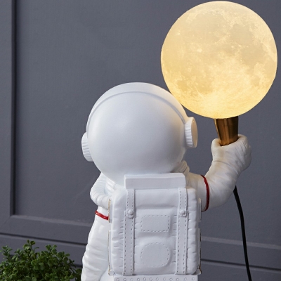 Astronaut Table Light Ultra Modern Style Single Bulb Table Lamp in White
