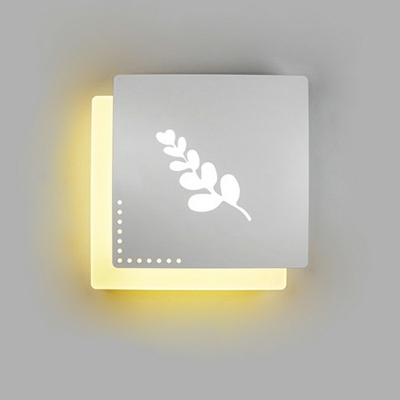 Geometric Shape Wall Light Fixture LED with Acrylic Shade Wall Mounted Light Fixture in Grey