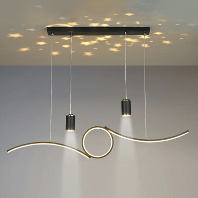 LED Linear Chandelier Lighting Fixtures Modern Hanging Ceiling Light for Living Room