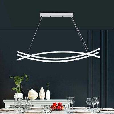 Linear Minimalism Island Lighting Fixtures Modern Flush Mount Chandelier for Dinning Room
