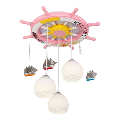 Mediterranean Style Ceiling Light   Rudder Flushmount Light for Kid's Bedroom