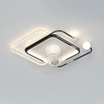 Modern Geometrical Flush Mount Ceiling Light Fixtures Acrylic Ceiling Mounted Fan Light