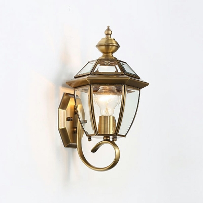 Modern Style Cylindrical Wall Light Sconce Glass 1-Light Wall Sconces in Gold